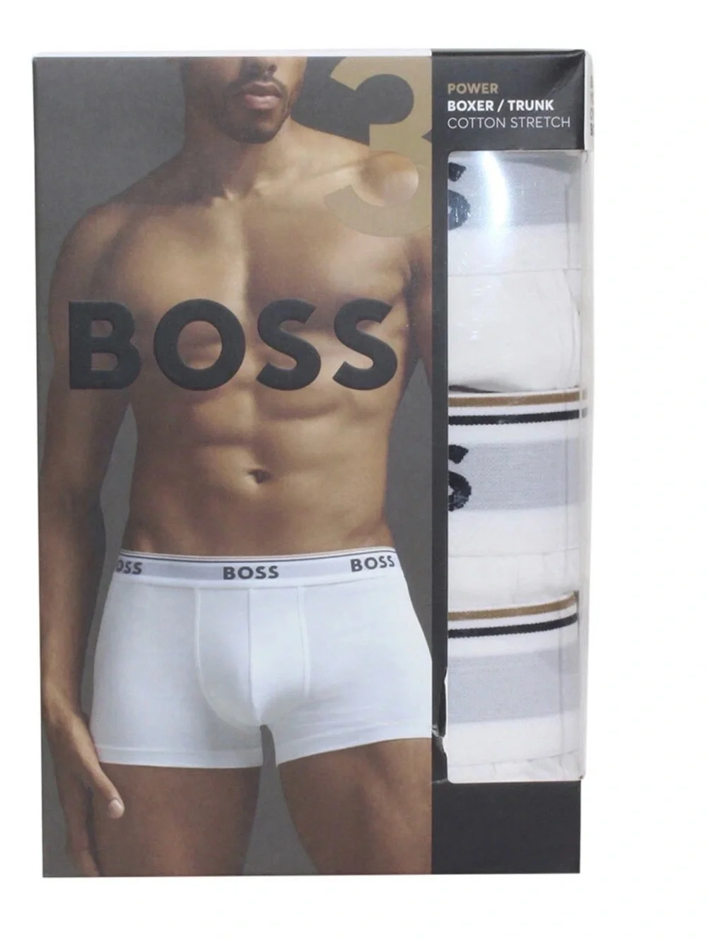 Hugo Boss Men’s size XXL Power Boxer trunk 3 Pack White cotton Blend stretch New